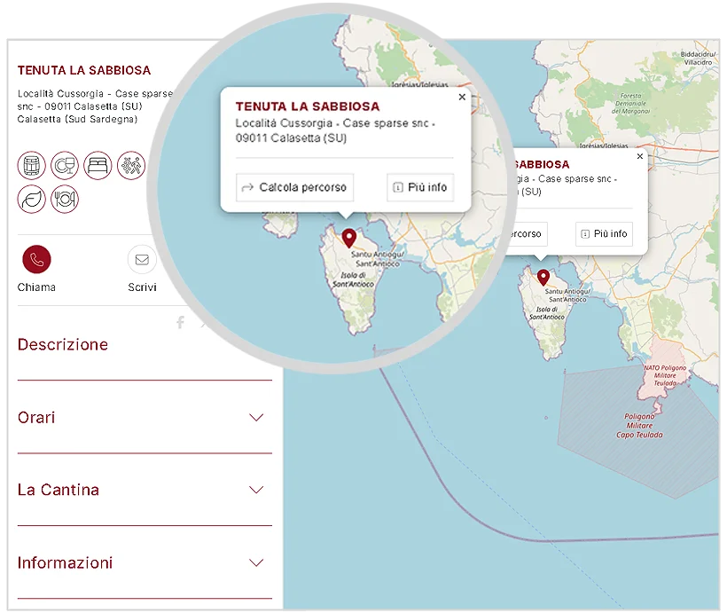 Mappa interattiva portale Discover Wineries